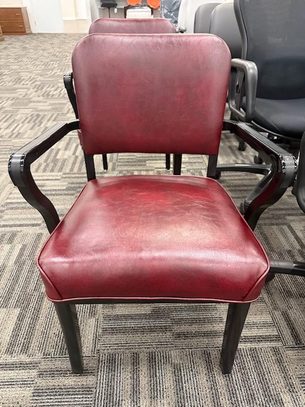 Classic Burgundy Guest Armchair | Traditional Executive Side & Reception Chair