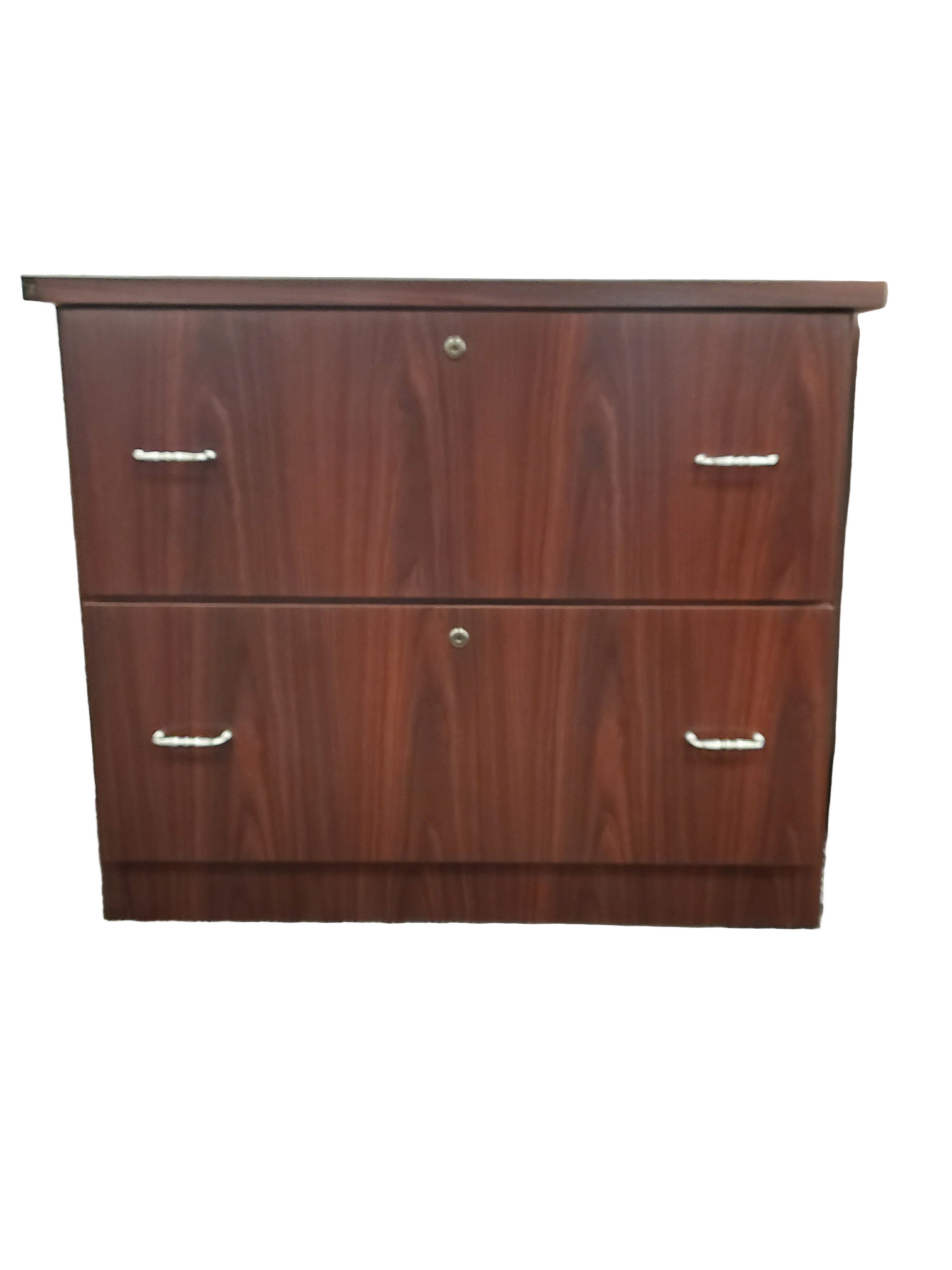 Mahogany Two Drawer Lateral File Cabinet