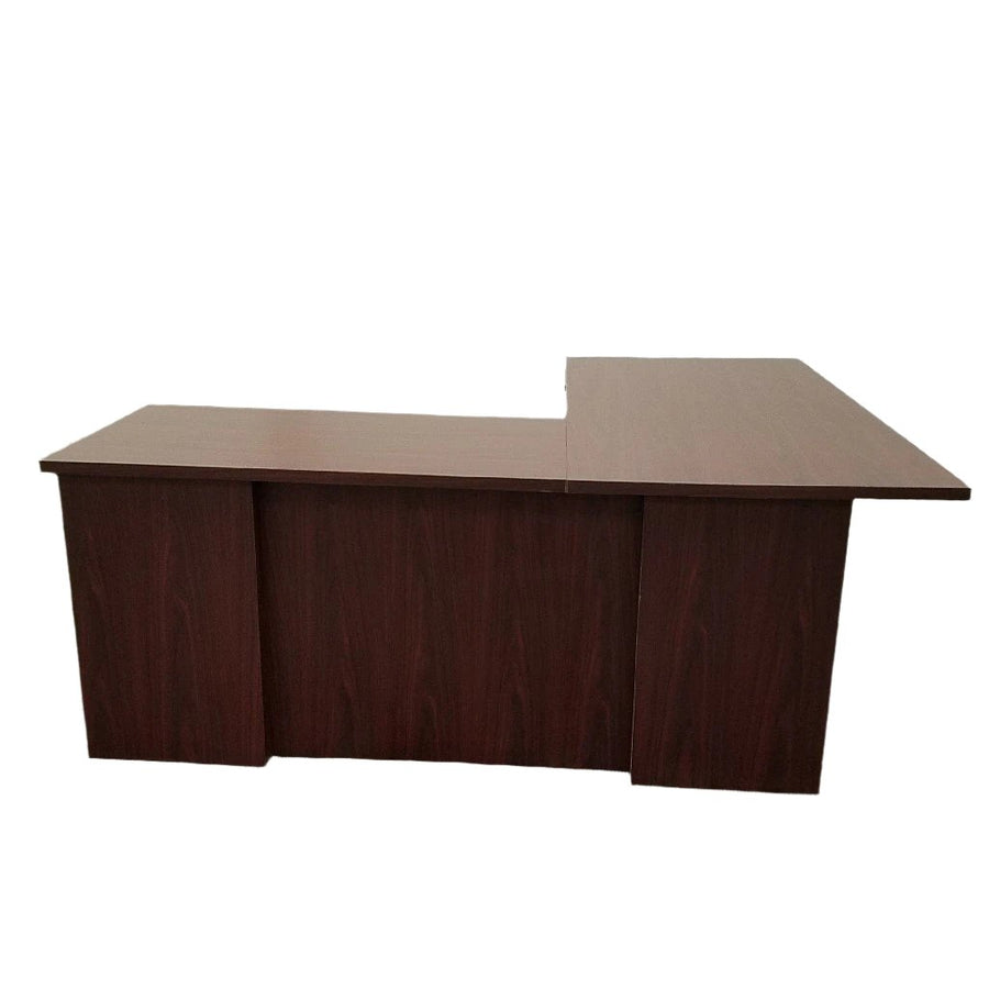 Workstation with Right Return Mahogany